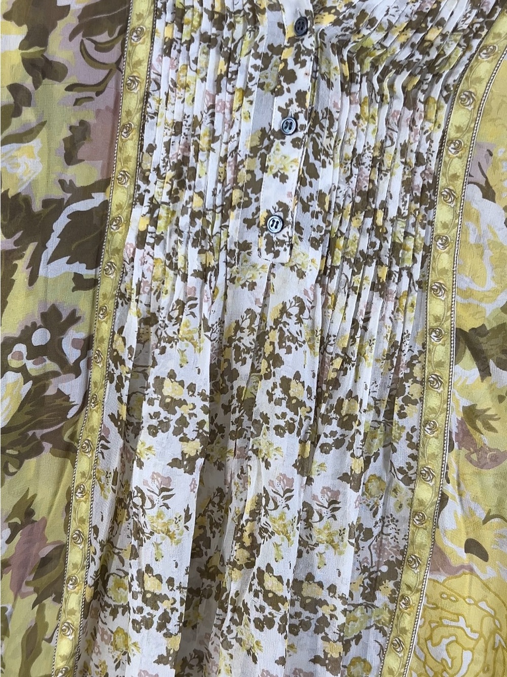 Joie Sheer Floral Boho mini dress Size Medium M Silk Blend 3/4 bell sleeve - Picture 10 of 11
